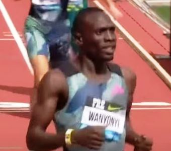 Emmanuel Wanyoni just after the finish