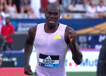 Marco Arop on his way to victory