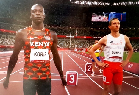 Korir and Dobyk at the start of the 800 m