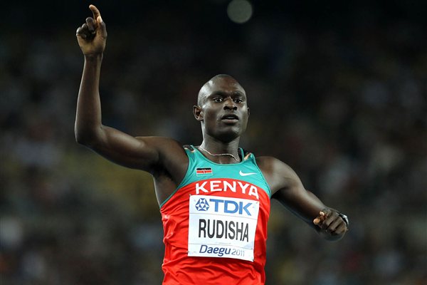 Rudisha celebrates his World Championship